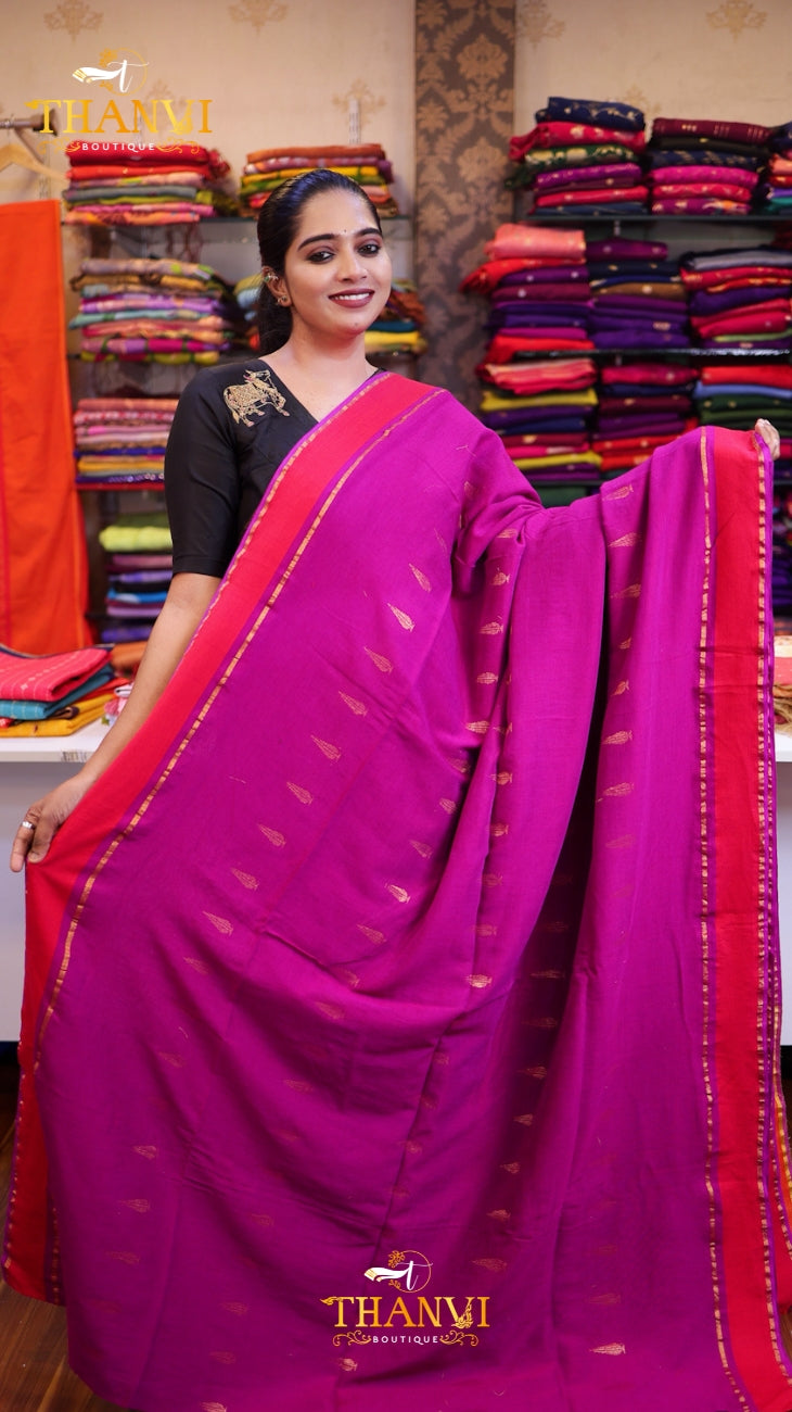 Pineapple Mulberry Cotton Saree
