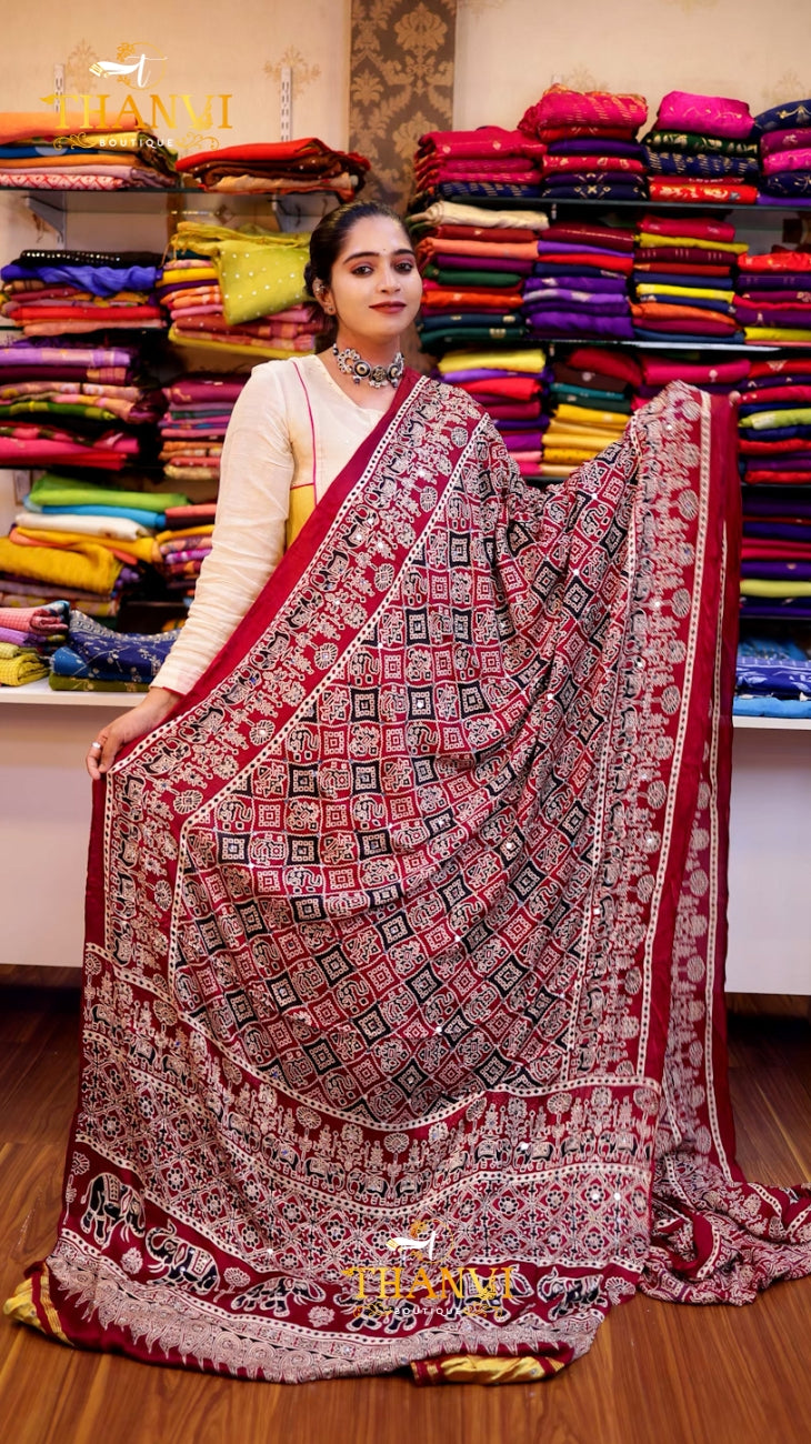 AJARKH MODAL SILK SAREE