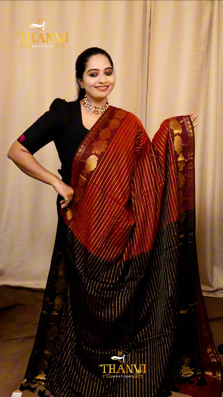 Popins Rose Border Saree