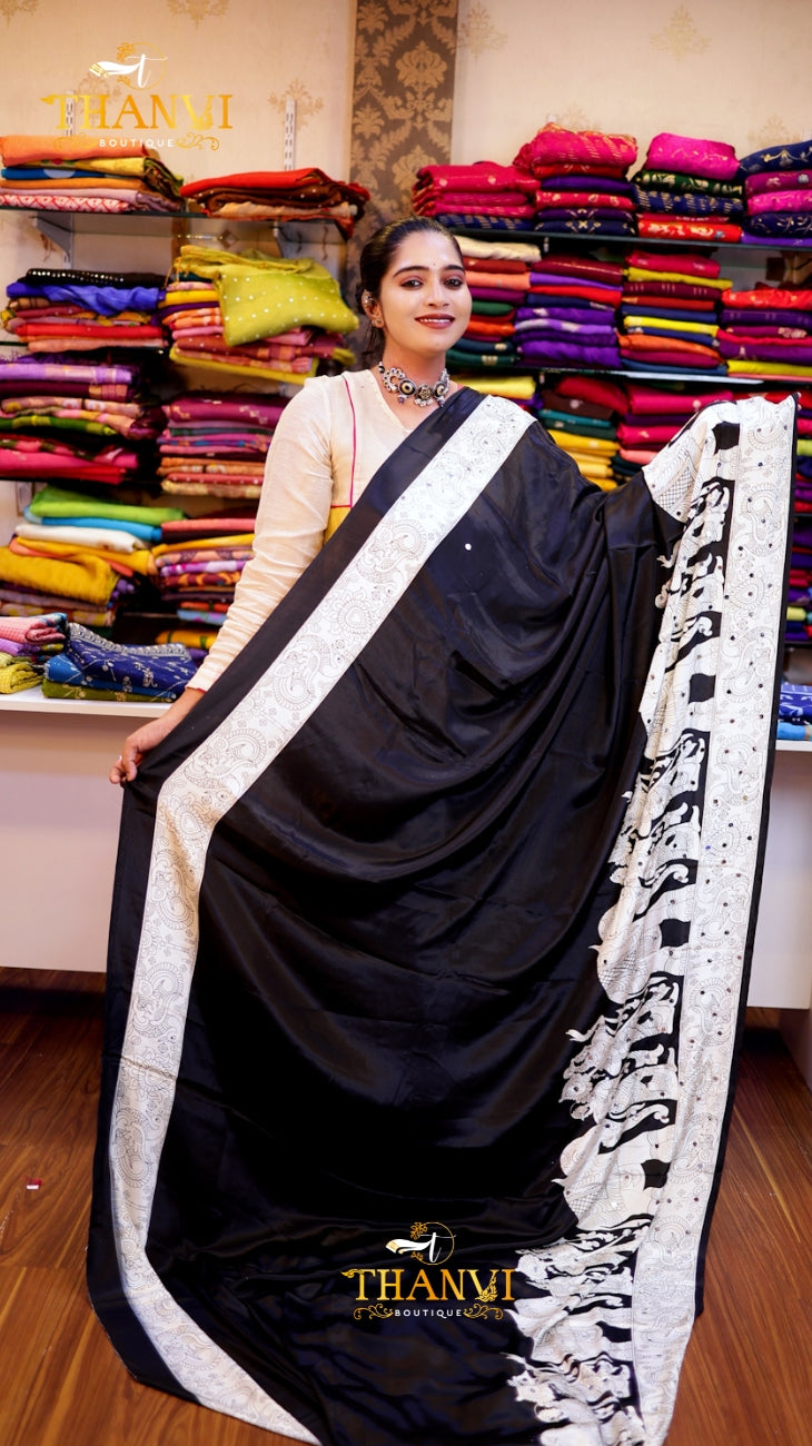 Premium modal Kalamkari silk saree