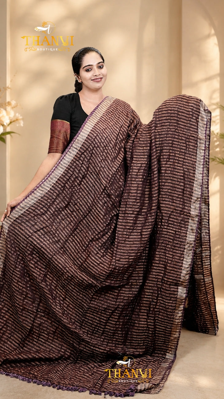Metallic Linen Saree