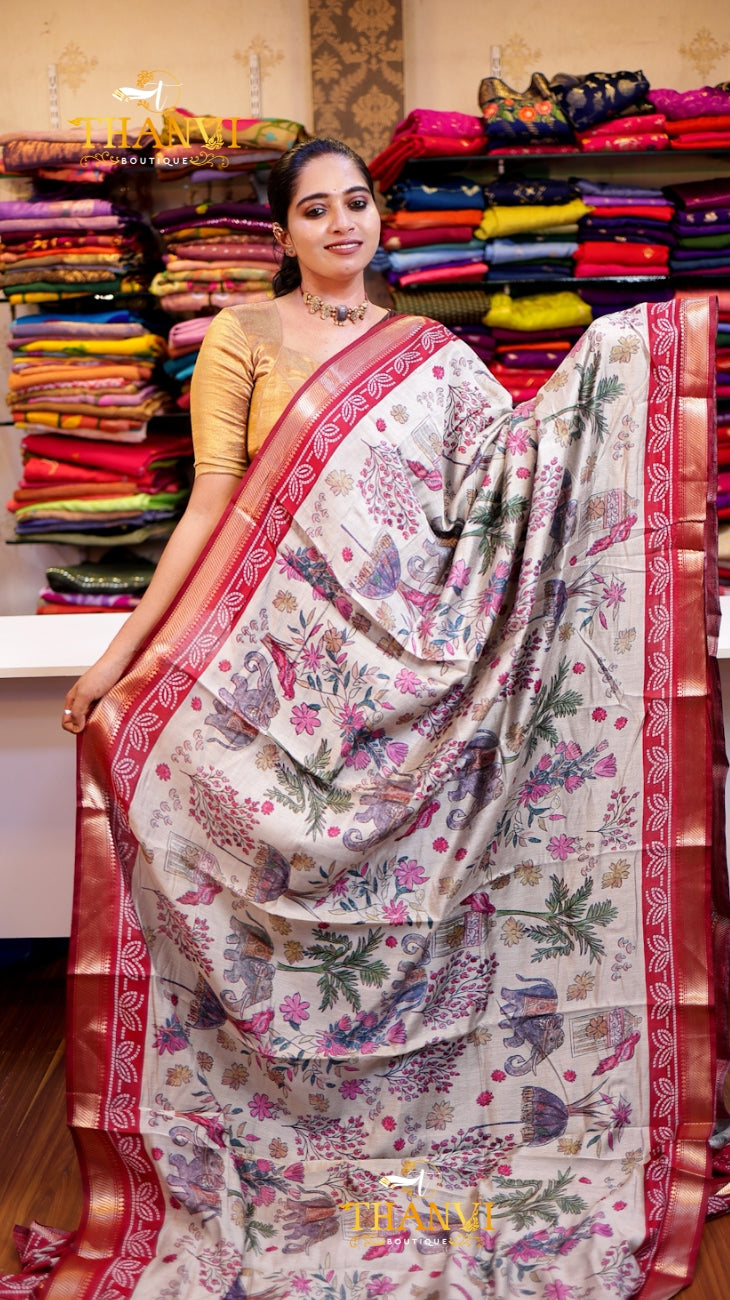 Garden Floral Printed Saree