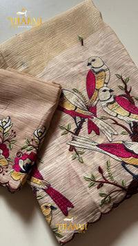 Floral Bird Embroidered Saree