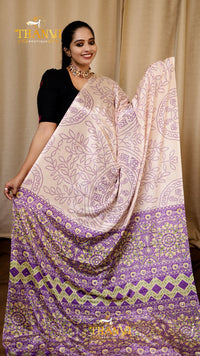 Ajarkh Modal Mirror Work Saree
