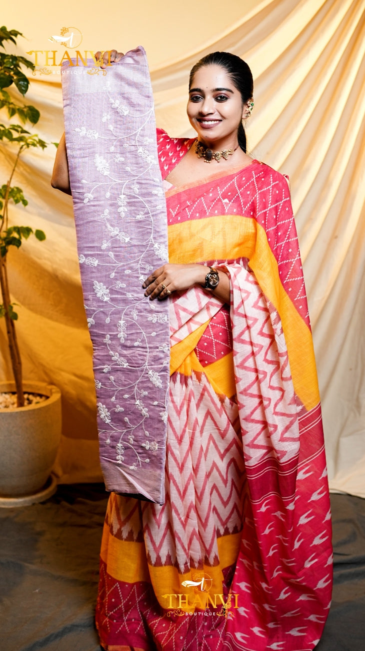 Cotton Embroidery Saree