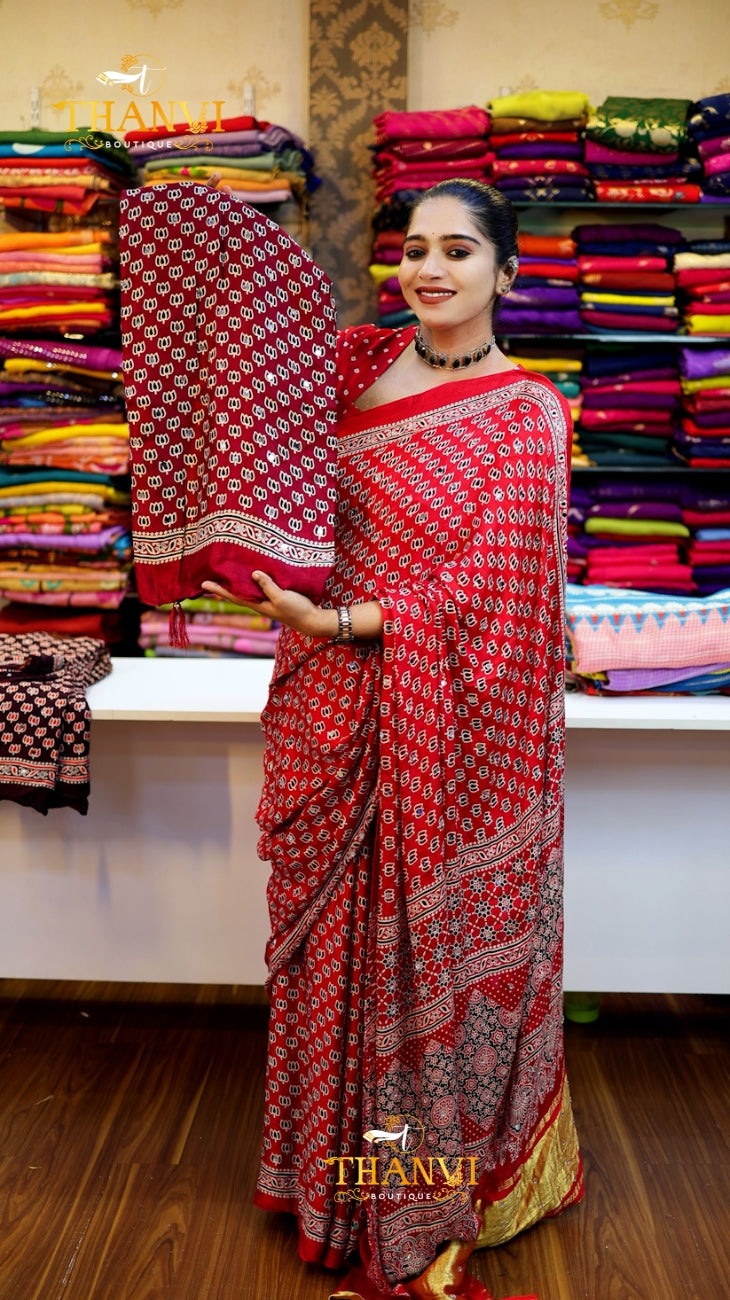 AJARKH MODAL SILK SAREE