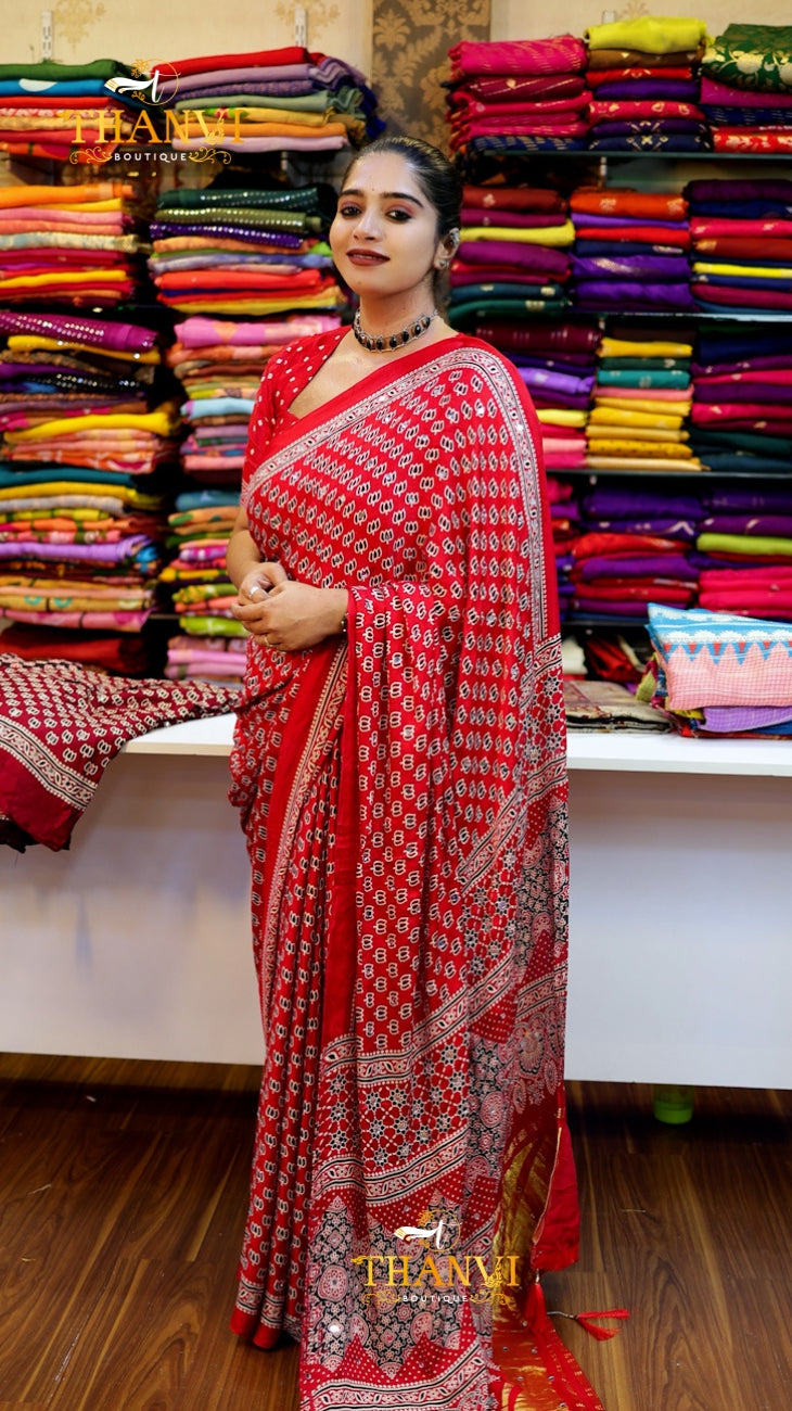 AJARKH MODAL SILK SAREE