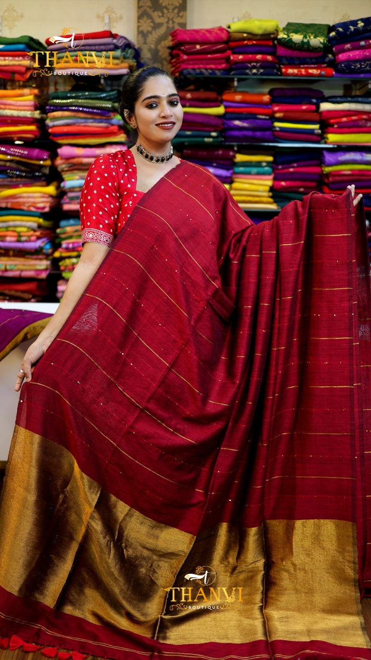 Mulberry Sequence Saree