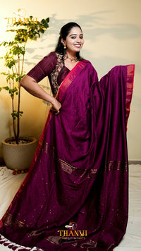 Mulberry Sequence Saree