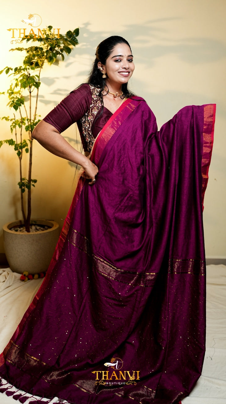 Mulberry Sequence Saree