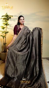 Double Zari Linen Saree
