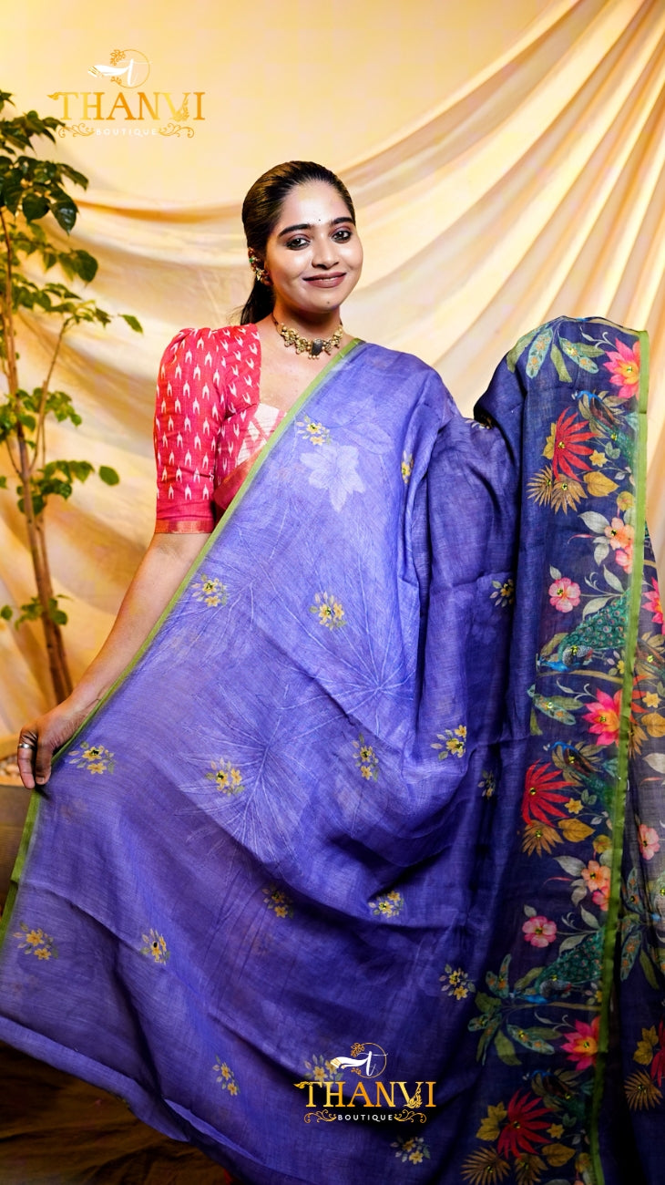 Cotton Linen Saree