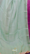 Light green fabric with a pink border