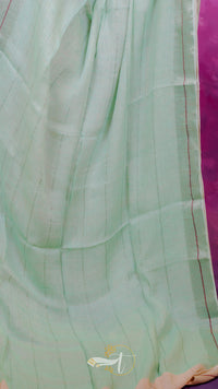 Light green fabric with a pink border