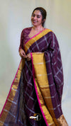 Checks Zari Linen Saree