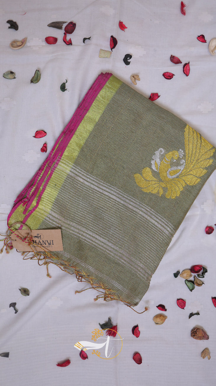 Peacock Pallu Tissue Saree
