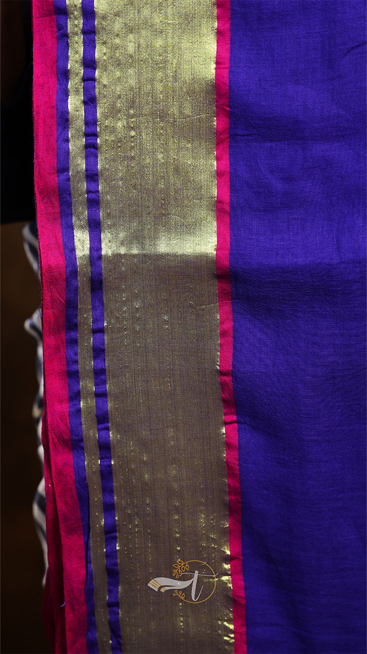 Striped fabric with purple, gold, and pink colors
