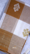 Fabric with geometric patterns and colors on a textured surface
