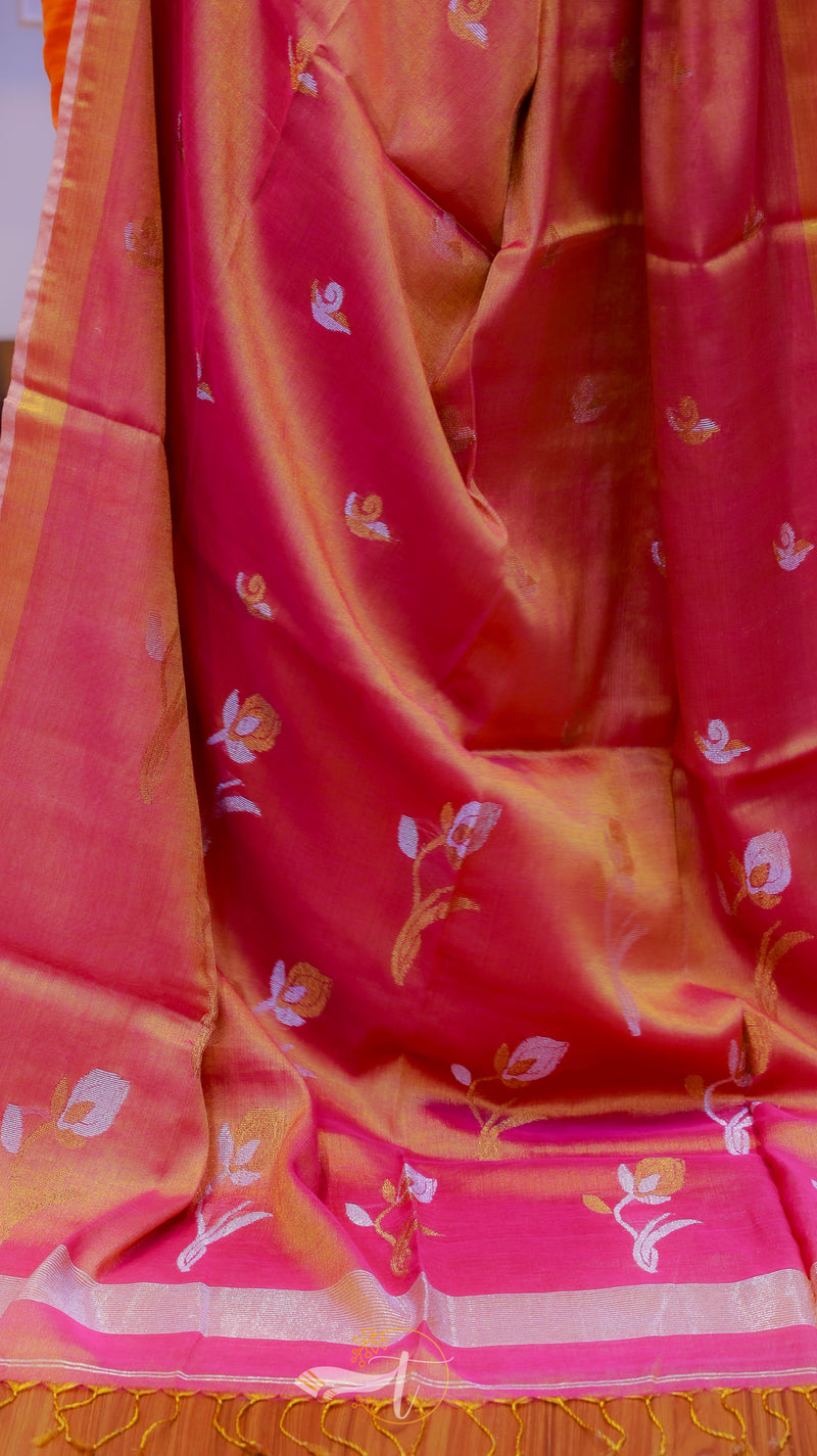 Copper Tissue Saree