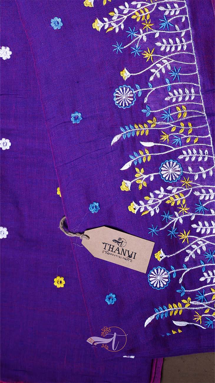 Flower Embroidery Saree