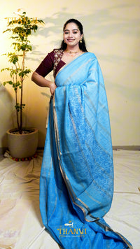 Cotton strip print Saree