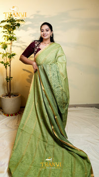 Cotton strip print Saree