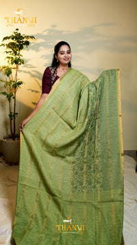 Cotton strip print Saree