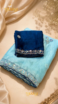 Georgette silk work Saree