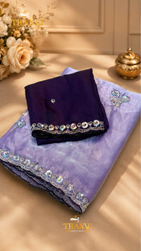 Georgette silk work Saree