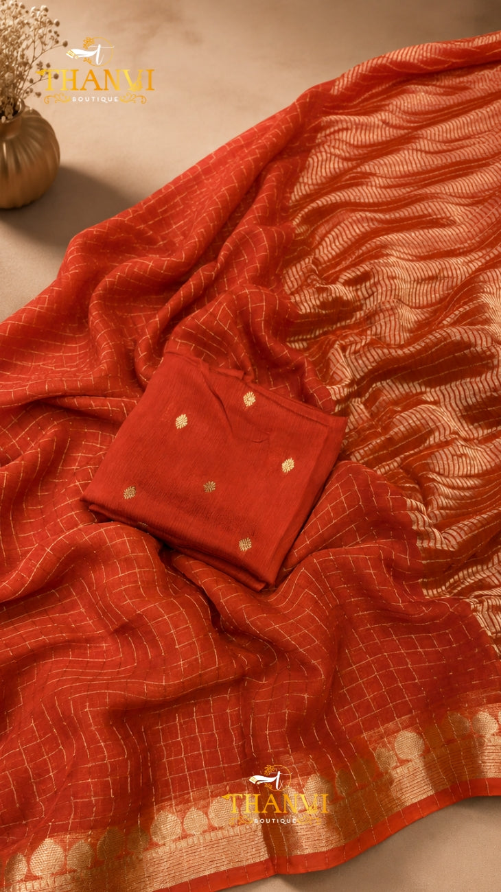 Crushed satin Saree