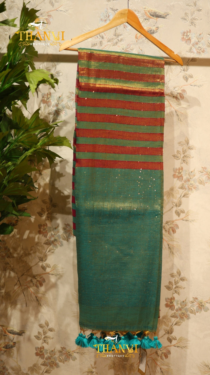 Linen Sequence Saree