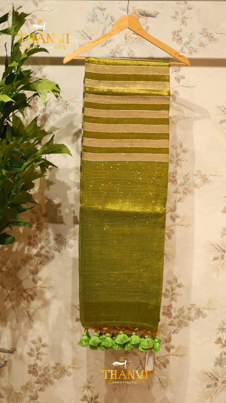 Linen Sequence Saree