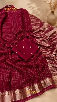 Crushed satin Saree