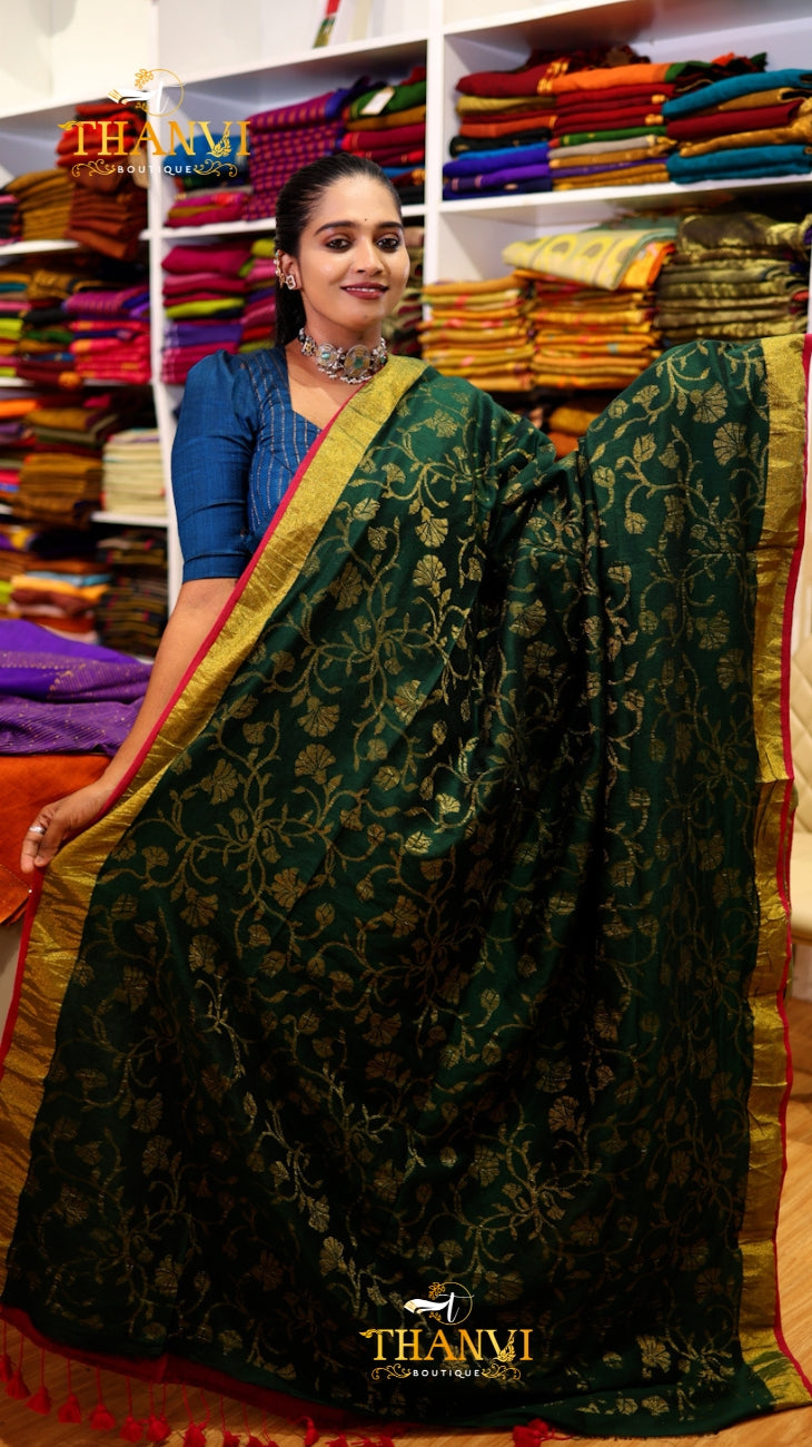Tissue Jacqurad print Saree