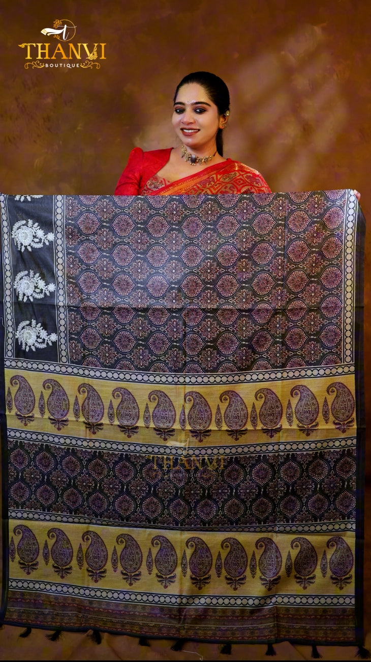 Kalamkari Embroidery Saree
