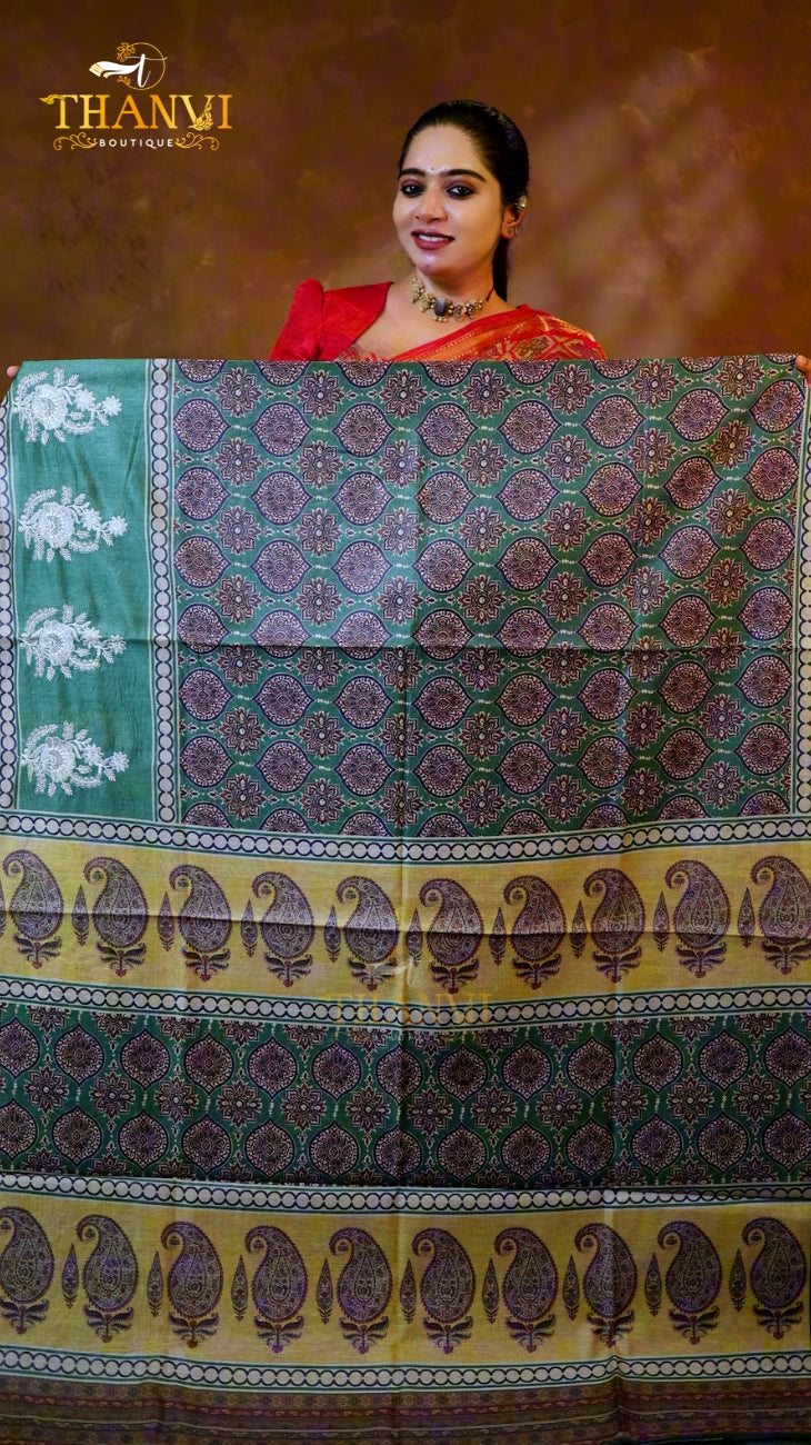 Kalamkari Embroidery Saree