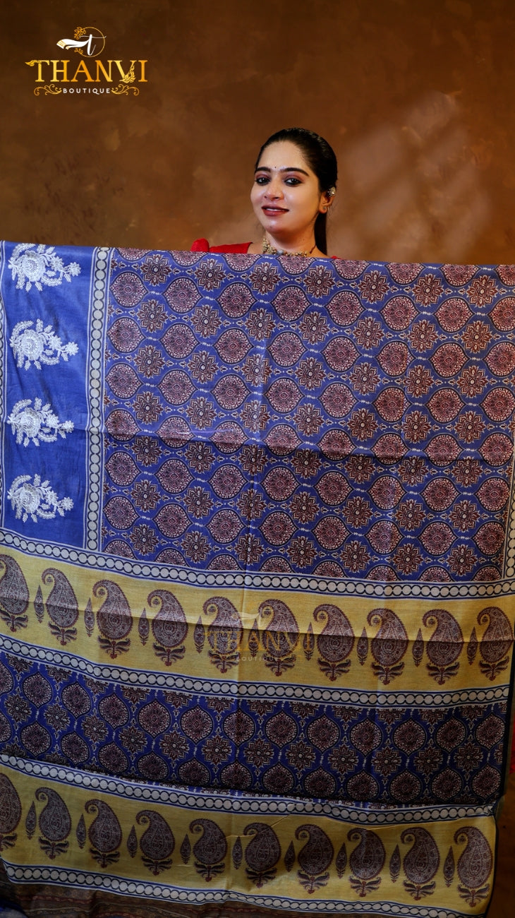 Kalamkari Embroidery Saree
