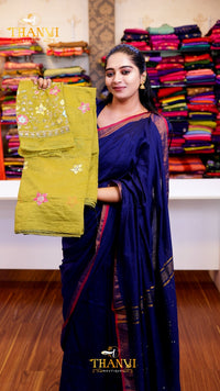 Cotton Embroidery Saree
