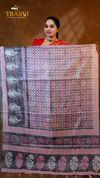 Kalamkari Embroidery Saree