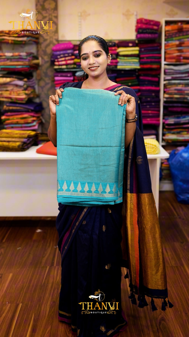 Gopuram Tissue Cotton Saree