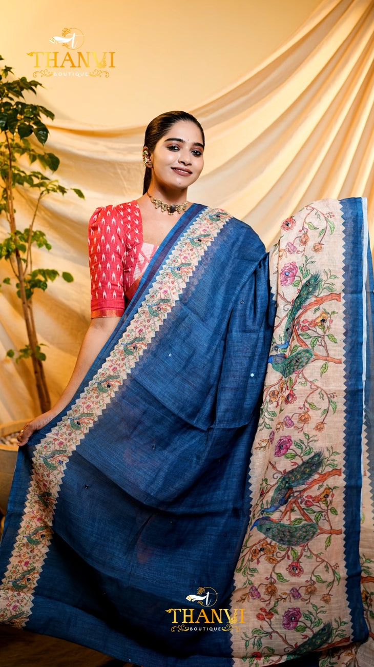 Cotton Linen Saree