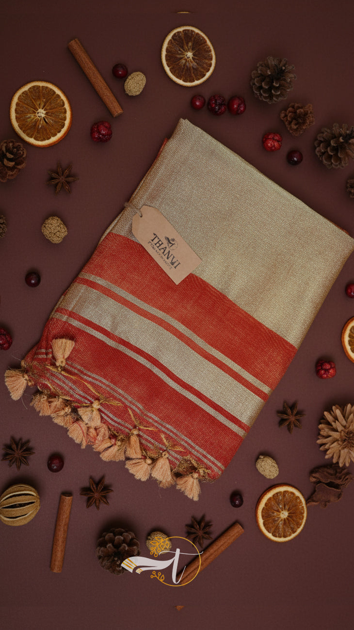 Metallic Tissue Cotton Saree