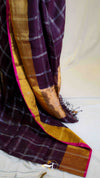 Checks Zari Linen Saree