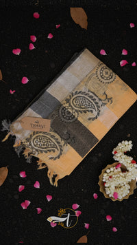 Linen Paithani Jacquard Saree