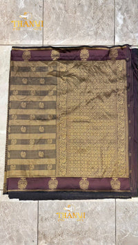 Golden Zari Border Saree