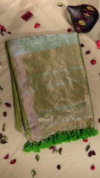 Premium Metallic Tissue Linen Saree