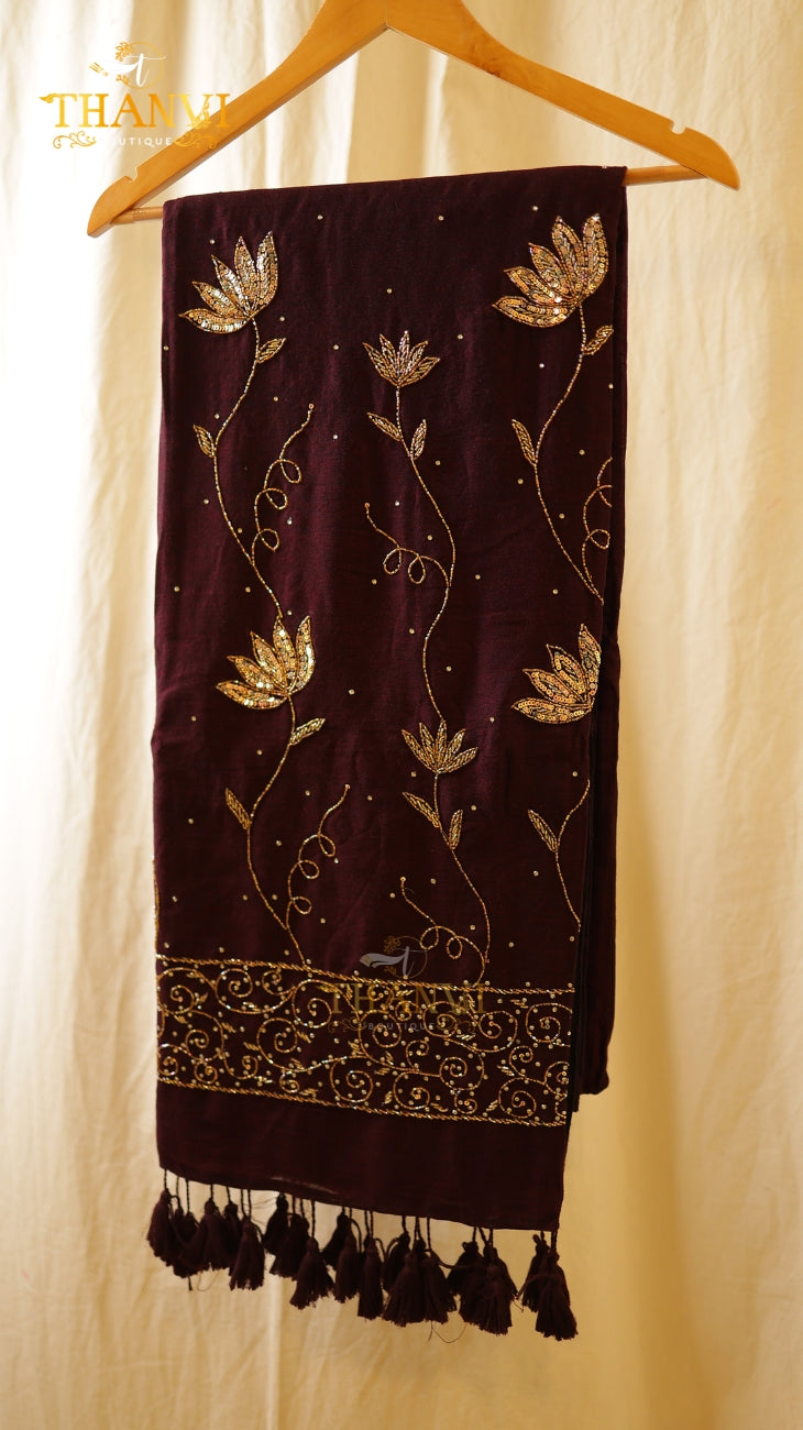 Customised Beads Work Saree