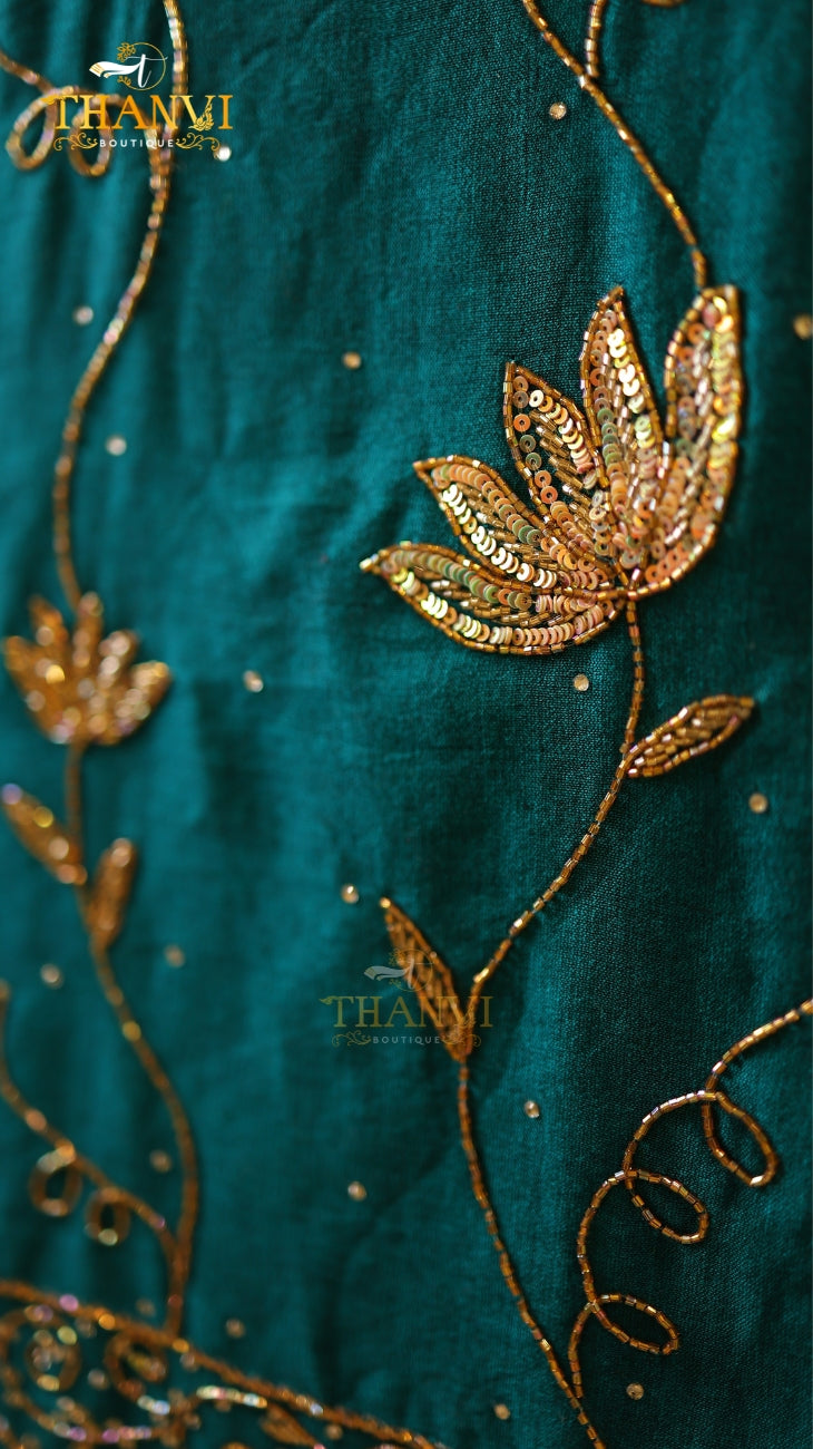 Customised Beads Work Saree