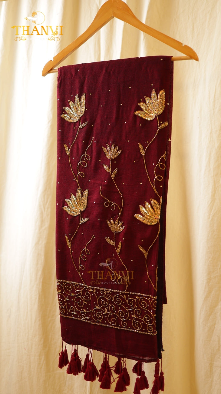 Customised Beads Work Saree