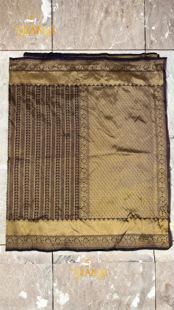 Golden Zari Border Saree